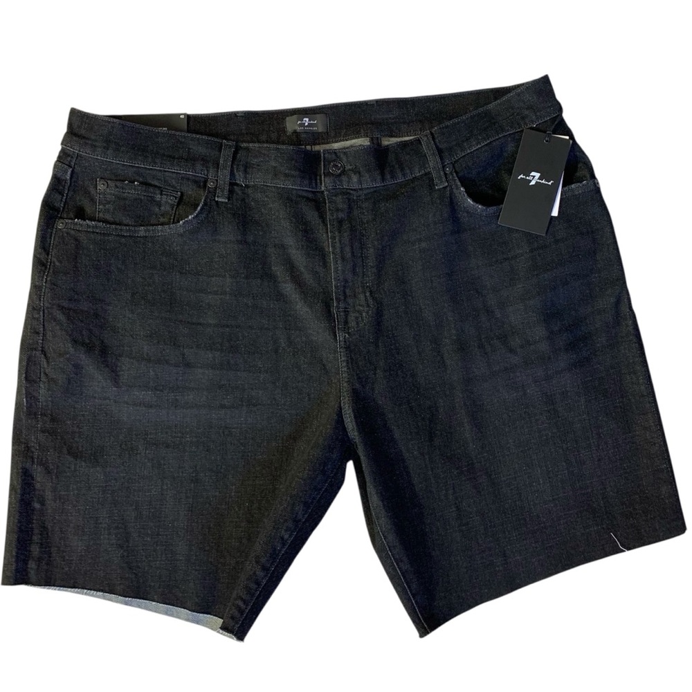 7 For All Mankind Men's Black Denim Shorts Size 40 NWT